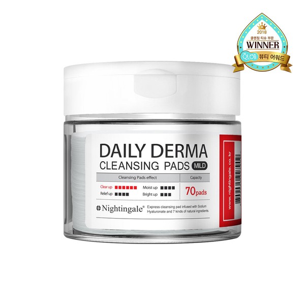 Nightingale Daily Derma Cleansing Pads Mild 70 Sheets - Cleansing