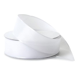 White Wired Taffeta Fabric Ribbon - 1 1/2in. x 50 Yards - 2 Spools