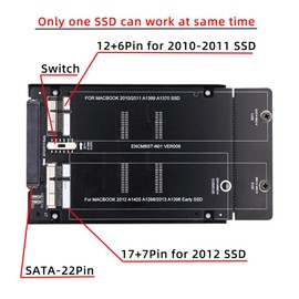 NFHK 2.5inch SATA 22Pin to 2010 2011 2012 Mac Air Pro Retina SSD 12+6Pin 17+7Pin A1425 A1398 MC975 MC976 Case Enclosure