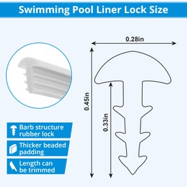 superlin New Premium Quality 6 Feet Liner Lock In Ground Above Swimming Pool Bead Wedge