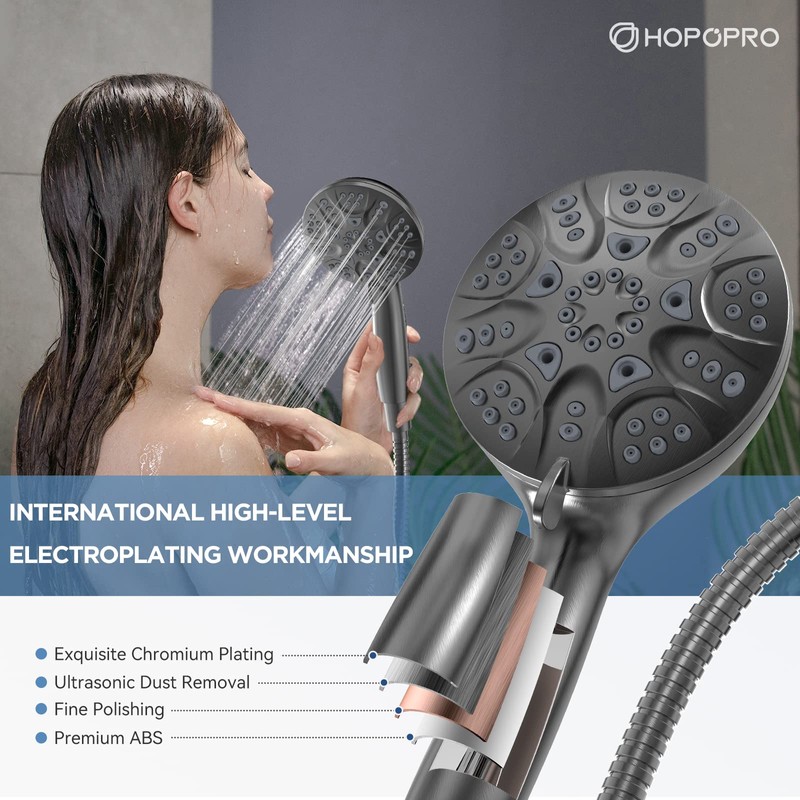 6-Mode High Pressure Handheld Shower Head Set, Consumer Reports Recommended