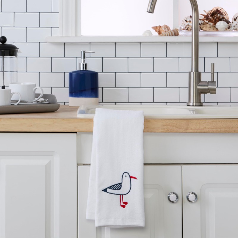 SKL HOME Seagull Portrait Hand Towel 2pc Set for Bath/Kitchen/Bar