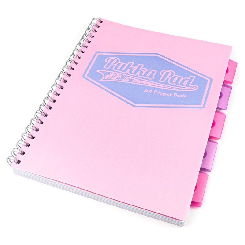 Pukka Pink A4 Project Book Wirebound Pastel Colour