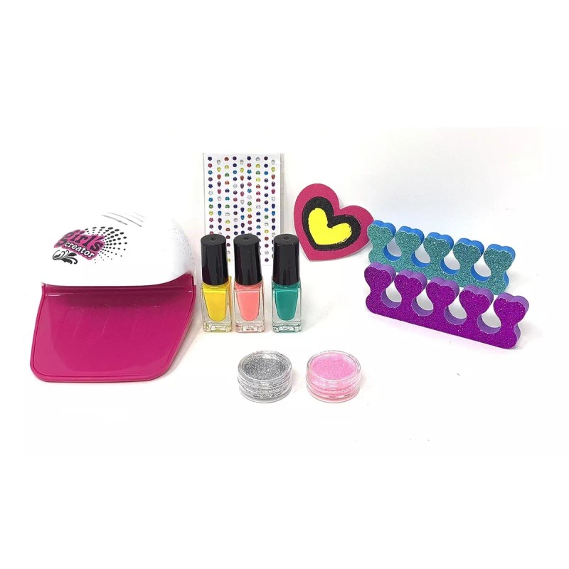 Ipidelo Set Decoración Salón De Uñas Para Niñas Con Secador