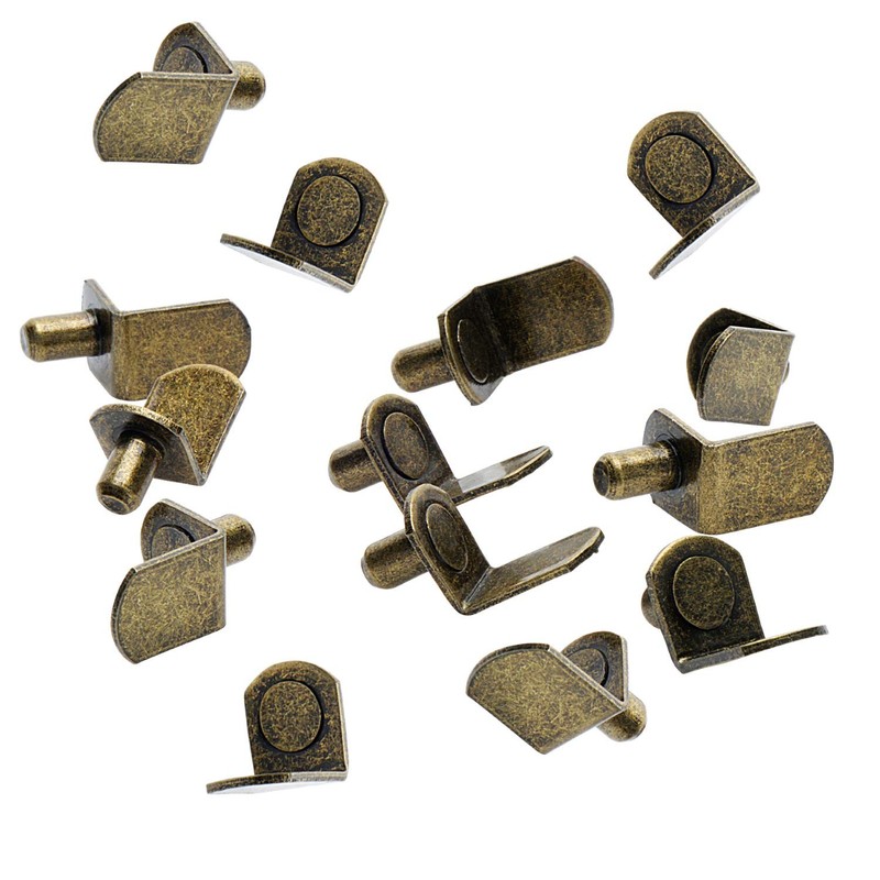 Desunia 1/4" Bracket Style Cabinet Shelf Support Pegs | Antique