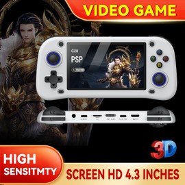 2025 New Retro Game Console,Portable Handheld Video Game Console ，4.3 inch IPS Screen with 128GB Card 20000 Games,20+ emulators& Linux System (White, 128)