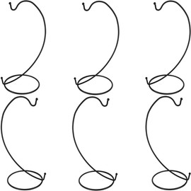 Ornament Display Stand,6 PCS Air Plants Holder, Planter Terrariums Hanger, Black Iron Wire Hanging Hook for Glass Crystal Witch Ball,Easter Christmas Decoration,Wedding Party Office Home Decor