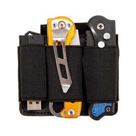 EDC Tool Bag Organiser, Tactical Bag Insert, Elastic Holder for Pen Torch EDC Gears for Your Daily Carry Bag (M)