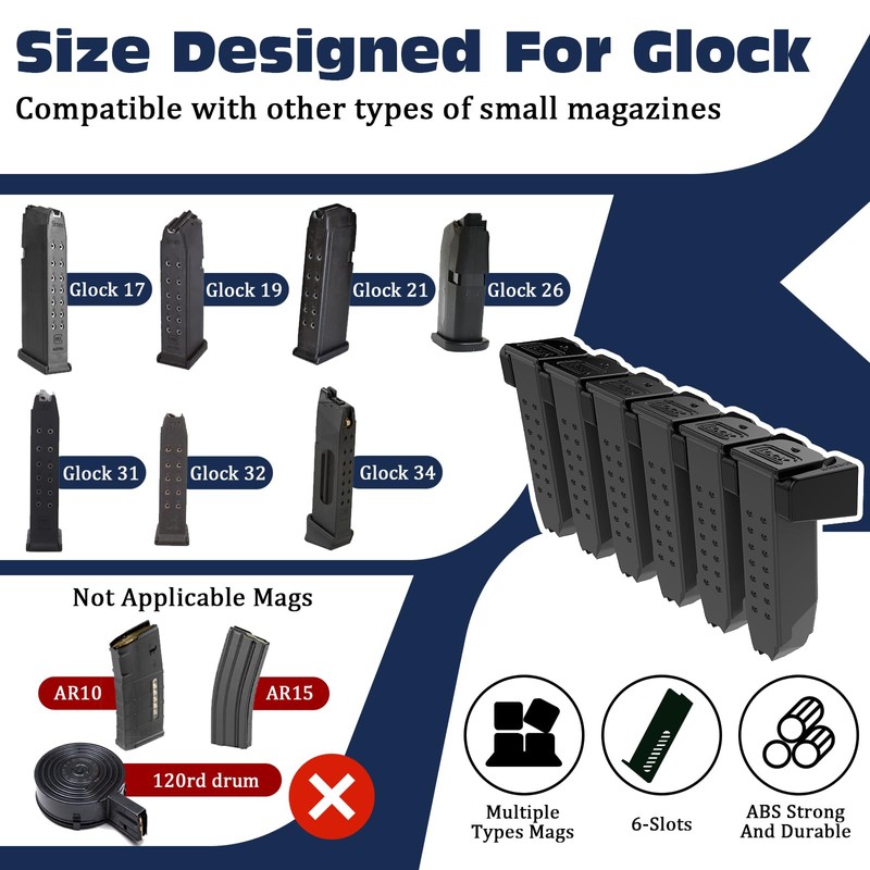 TFNUO 2Pack Magnetic Magazine Mount Holder for Glock 17 19
