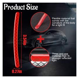 20PCS Car Wheel Stripe Reflective Stickers, Car Wheel Night Safety Warning Stickers Anti-Scratch Reflective Rim Stickers, Car Wheel Safety Decorative Decals for Motorcycles, Bicycles (Red)