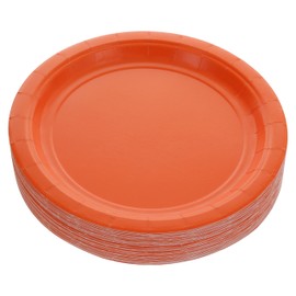 Amcrate Orange Disposable Party Paper Dessert Plates 7" - Ideal for Weddings, Partyâs, Birthdays, Dinners, Lunchâs. (Pack of 50)