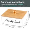 VOTLEVT Bamboo Laundry Detergent Sheets Holder with Acrylic Container, Organization