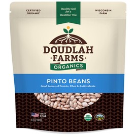 Organic Dried Pinto Beans 5 lb - Non-GMO, Tested Clean Certified, Vegan - Rich in Fiber & Protein for Soups, Burritos, Salads, and Chili - Farmed From Regenerative Soil, Grown In USA by Doudlah Farms