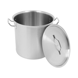 Stainless Steel Stock Pot with Lid,Food Grade Heavy Duty Induction Large Stock Pot,Simmering Pot Soup Pot for School, Restaurant, Home. (33L)