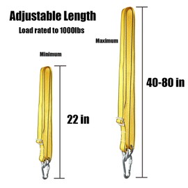 XMYANG Heavy Duty Boxing Bag Hanger Strap Mount - Yellow, Supports Up to 1000lbs, Adjustable Length 40-80in, Reduces Noise, Ideal for Boxing, Muay Thai, MMA, Adults & Youth