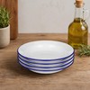 UKCOCO 4 Pcs Small Enamel Plates, 6.3 Inch/16cm Retro White