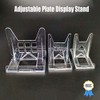 1PCS Clear Plastic Easels or Stand/Plate Holders Adjustable to Display