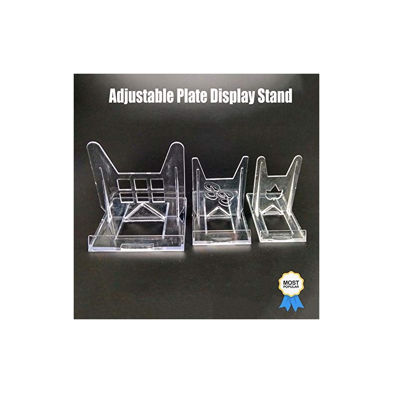 1PCS Clear Plastic Easels or Stand/Plate Holders Adjustable to Display