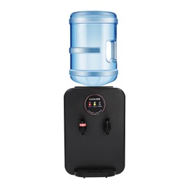 Top Loading Water Dispenser with 0.13Gal Water Tank Electric Hot/Cold Water Cooler Dispenser Water Cooler for Home Office Use, Suitable for 1.19 to 4.99 Gal Water Buckets (Black)