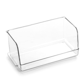 BINO | Stackable Plastic Storage Bins, Medium | THE MYRIAD COLLECTION | Multipurpose Bins | Pantry Organizers And Storage | Home Organization Containers | Clear Plastic Fridge Bin | Freezer Organizer