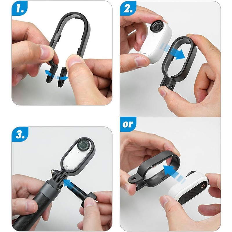 Telesin Camera Adapter Cage Frame Holder Mount for Insta360 GO