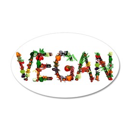 CafePress Vegan Vegetable 35"x21" Oval Wall Decal, Vinyl Wall Peel, Reusable Cling