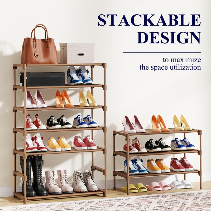 Kitsure Shoe Rack - Premium Non-Woven Shoe Rack Shelf, Shoe