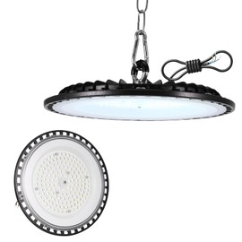 LED High Bay Light, 100w LED Workshop Light 11000lm Super Bright Workshop Ceiling Light IP65 Waterproof Warehouse Pendant Light White 6500k UFO Lighting for Garage/Factory/Warehouse/Workshop