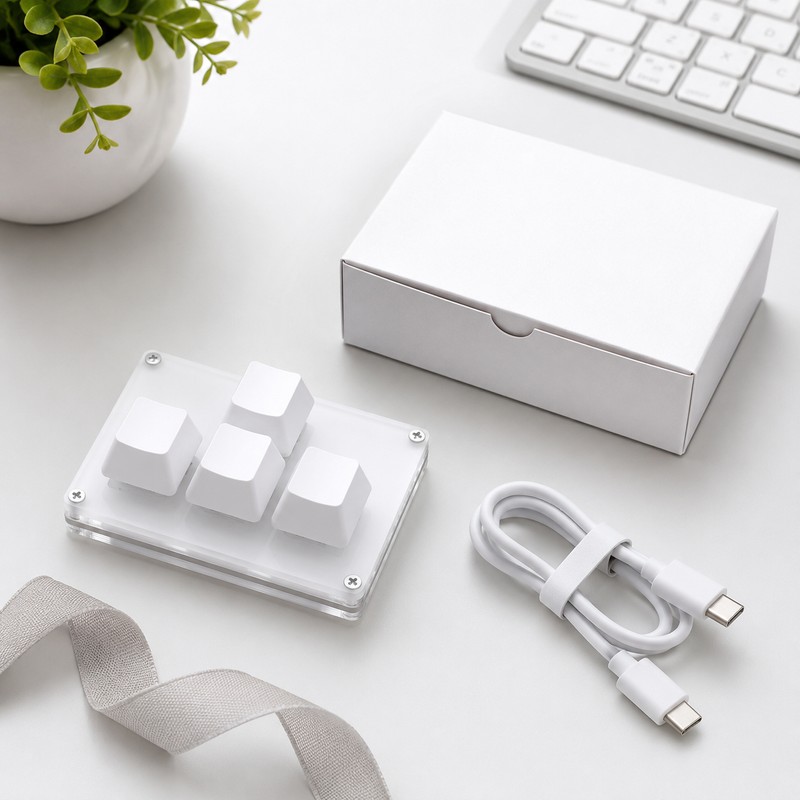 4-Key Mini USB Keypad for Desktop Shortcuts – Programmable Arrow