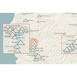 US Ski Resorts Map 24x36 Poster (Beige & Opal Blue)