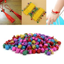 300 Pcs Jingle Bells, 0.24 Inch Craft Bells Colored Christmas Jingle Bells, Suitable for DIY Craft for Teenagers for Adults for Children for Festival Decoration(color)