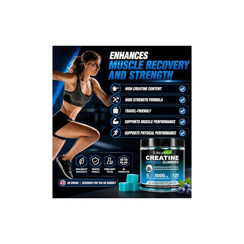 Creatine Gummies 5000mg – 120 Max Strength Creatine Monohydrate Chews
