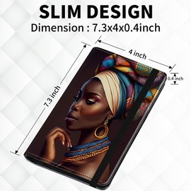 BEOTIWAD Checkbook Cover Black Art African American Pattern Premium Leather Check Book Holder Wallet with RFID Blocking Function for Men and Women