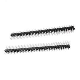 Unifizz 2.54mm Pitch 40P Straight Double Row Male Pin Header 13mm Length Copper Connector Strip for PCB Board Prototyping Pack of 5