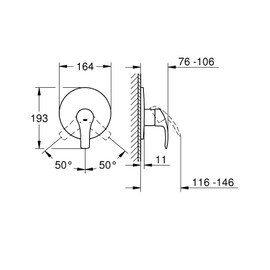 GROHE Eurosmart 2015 Single-Lever Shower Mixer Trim Chrome 19451002