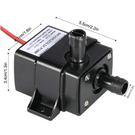 LEDGLE Submersible Pump, DC 12 V, Small Pump, Pond Pump, Lifting Height for Pipe Connections, 9.8 ft (3 m), Hydroponics, Drainage Pump, Aquarium, IP68, Waterproof, Circulating Pump, Submersible Pump,