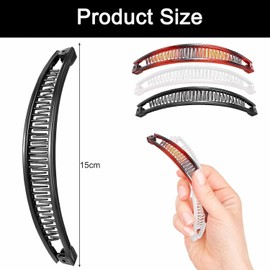 6Pcs Banana Hair Clips For Women and Girls Fishtail Hair Clip for Long Hair Clamps Styling for Thick Curly Hair Accessories (Style B)