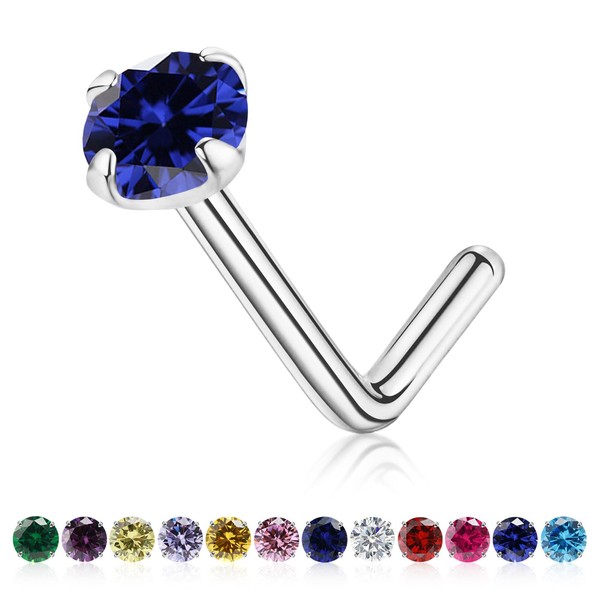 3mm Birthstone Nose Stud 20g Round Tiny CZ Nose Piercing