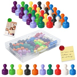 TAIHOBO Pack of 40 Small Strong Magnets for Magnetic Board, Colourful Mini Magnets Fridge 12 x 20 mm, Portable Neodymium Magnets Strong Small, for Fridge Whiteboard Weekly Planner