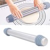 Rolling Pin Dough Roller Stainless Steel with 4 Silicone Guide