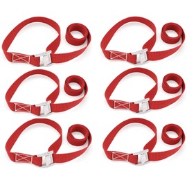 Lashing Straps with Clamping Lock, Pack of 6, Fastening Strap, Lashing Straps, Adjustable Lashing Straps, Transport Belt, Short, up to 150 kg, 1 m x 25 mm, for Motorcycle, Bicycle Carrier, Extremely