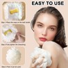 3-Pack Bath Loofah Washcloth Combo 2-in-1, Exfoliating Shower Pouf with