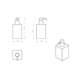 Gedy RA81-67 Rainbow Square Countertop Soap Dispenser, Orange