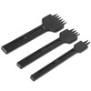 3Pcs 4mm Spacing Prong Chisel Black Alloy Steel 2/4/6 Teeth