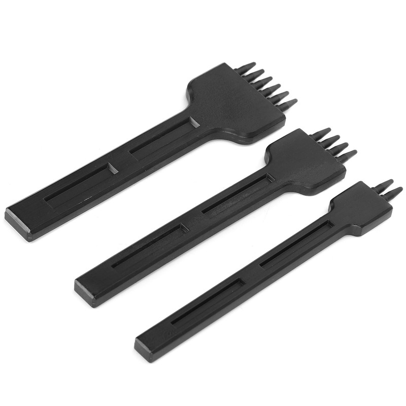 3Pcs 4mm Spacing Prong Chisel Black Alloy Steel 2/4/6 Teeth