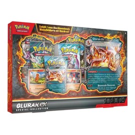 Pokémon Glurak‑ex Special Collection - German | 1 Promo‑Glurak‑ex + 2 Glumanda/Glutexo Holos + 5 Boosters + XXL Wobble Card + Heartforcards® Shipping Protection