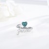 Kootwo Faith Ring 925 Sterling Silver Turquoise Rings Adjustable Statement
