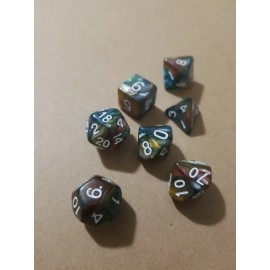 Unbranded Polyhedral Gaming 7Pc Dice Set Color Swirl; DnD, Roleplaying, FREE SHIPPING