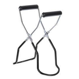 sourcing map 1Pcs Canning Jar Lifter Tongs, Electroplate Jar Lifter with Rubber Grips Handle for Safe and Secure Grip, Black