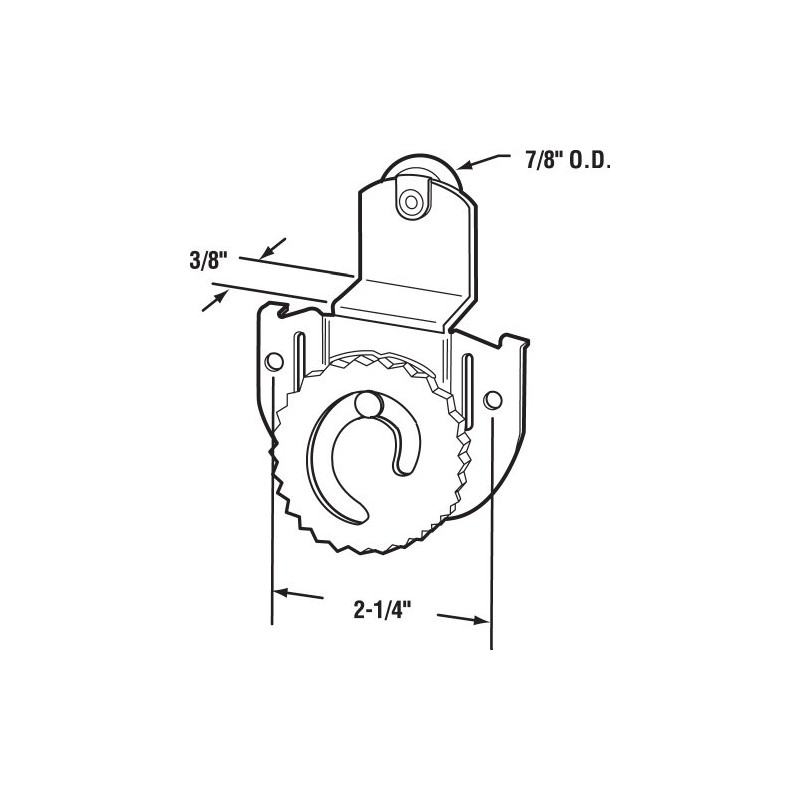 Prime-Line N 6649 Closet Door Roller, Back, 3/8 In. Offset,